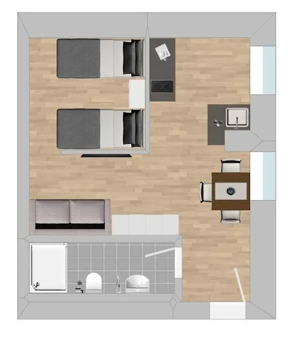 Am1014 - Modern Eingerichtete Monteurwohnung Uebergangswohnung Amberg Apartment